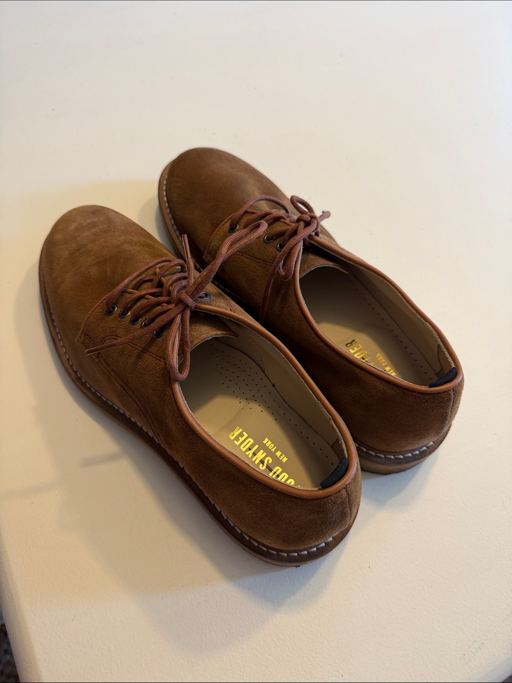 Todd Snyder Nomad Derby Men's Brown Suede Lace-Up Casual Shoes Sz 9.  Bag4